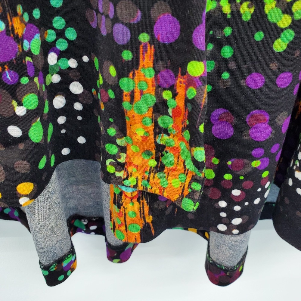 Lior Paris M Colorful‎ Abstract Dot Artsy Boutique Bell Sleeve Tunic Top - Picture 4 of 14